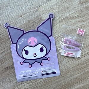 Crème x Kuromi Calming Firming Sheet Mask and Sanrio My Melody Hair Clips Set